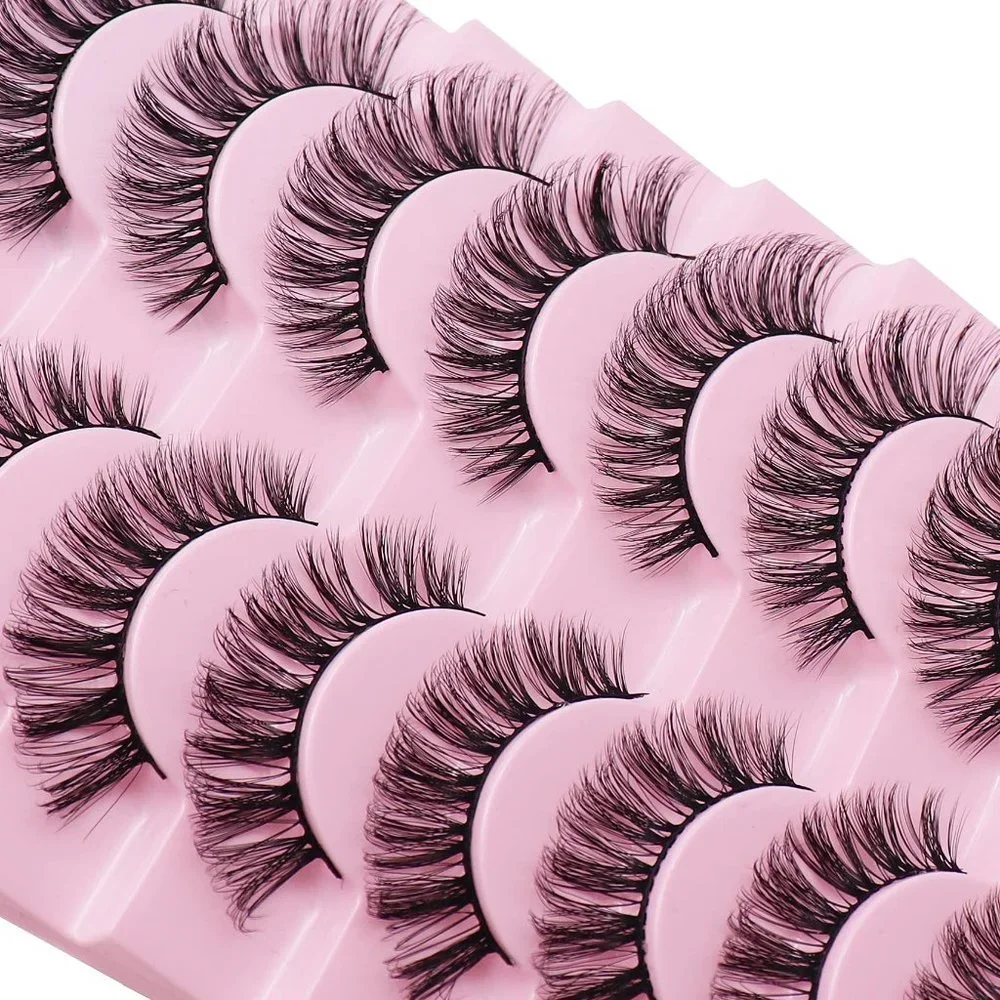 LASHES Fluffy & Wispy Faux Mink Eyelashes - Cat Eye-10Pairs-70A - Picture 3 of 6